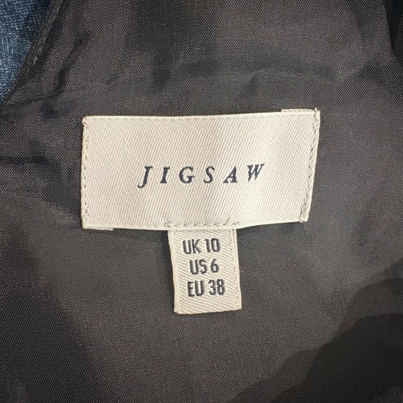 Jigsaw England maxi dress satin crepe sleeveless tie back sz 6 black - Picture 5 of 6